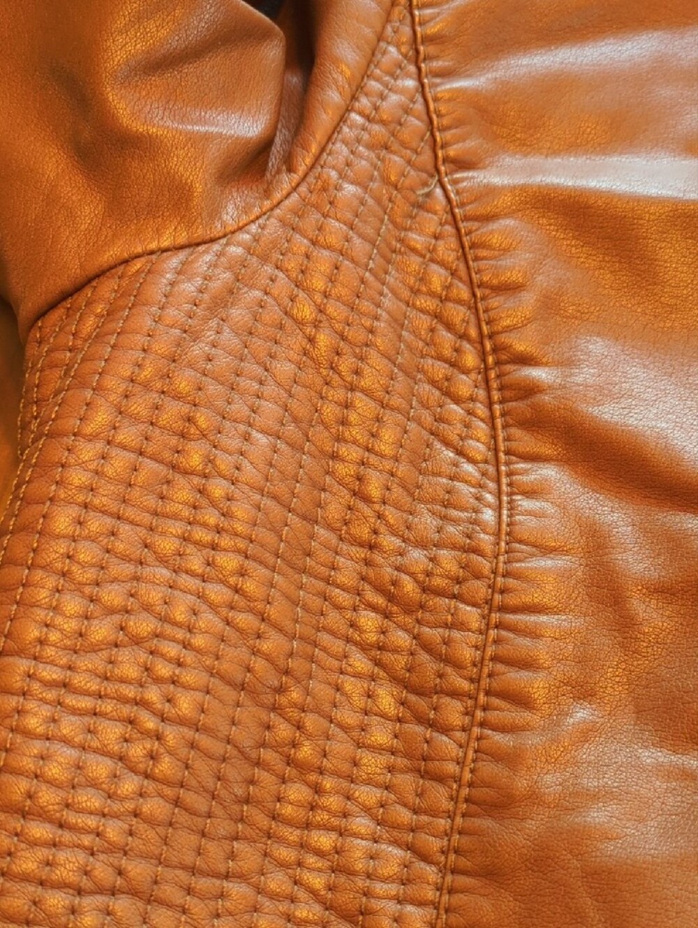 LOFT Cognac Faux Leather Zip Front Jacket - Picture 5 of 5